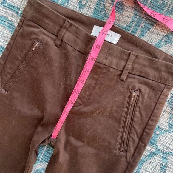 Level 99 Brown Wax‎ Coated Ankle Crop Pants Zipper Pockets - Size 25 - Picture 7 of 12